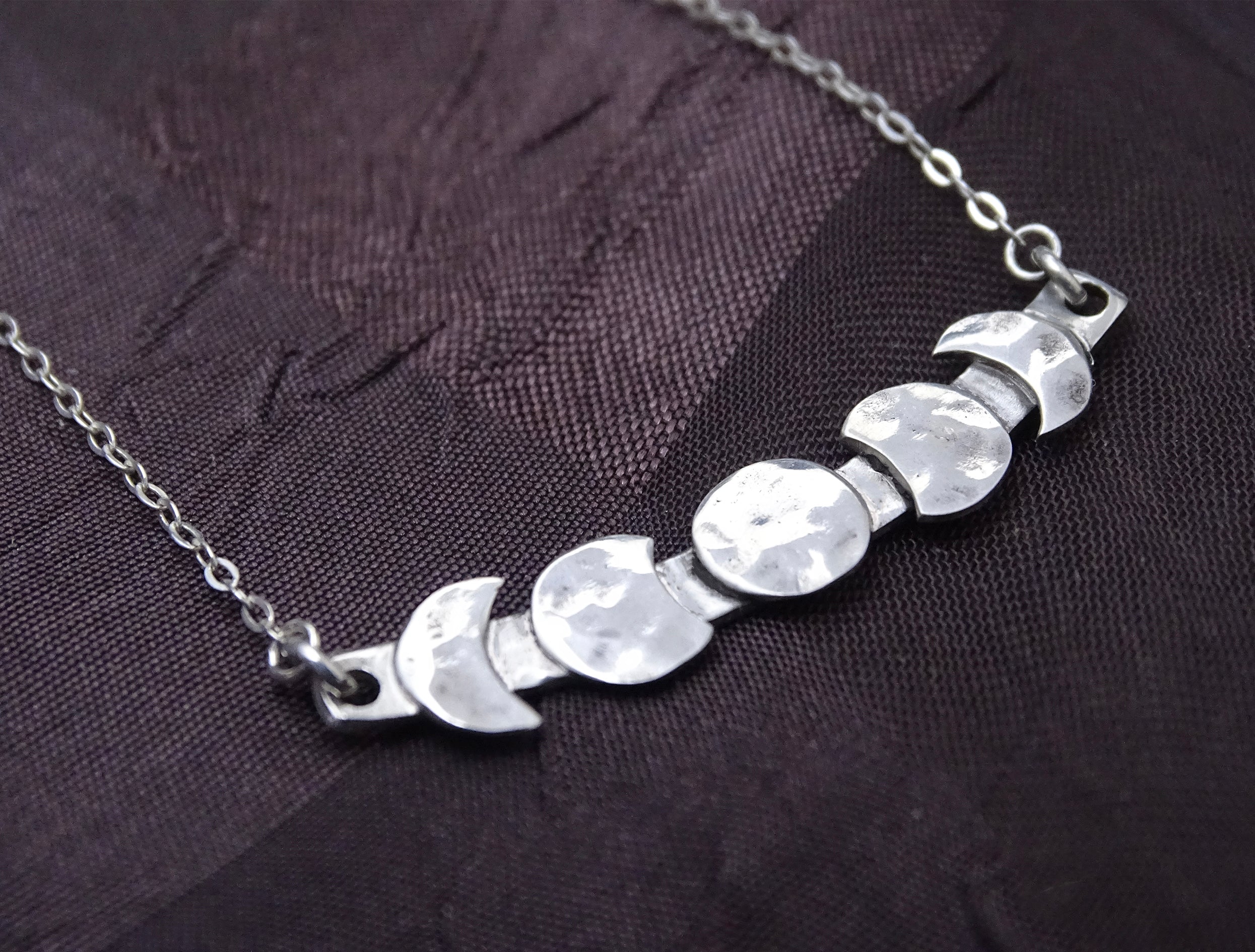 Starry Moon Phases Skinny Bar Necklace – The Bearded Jeweler