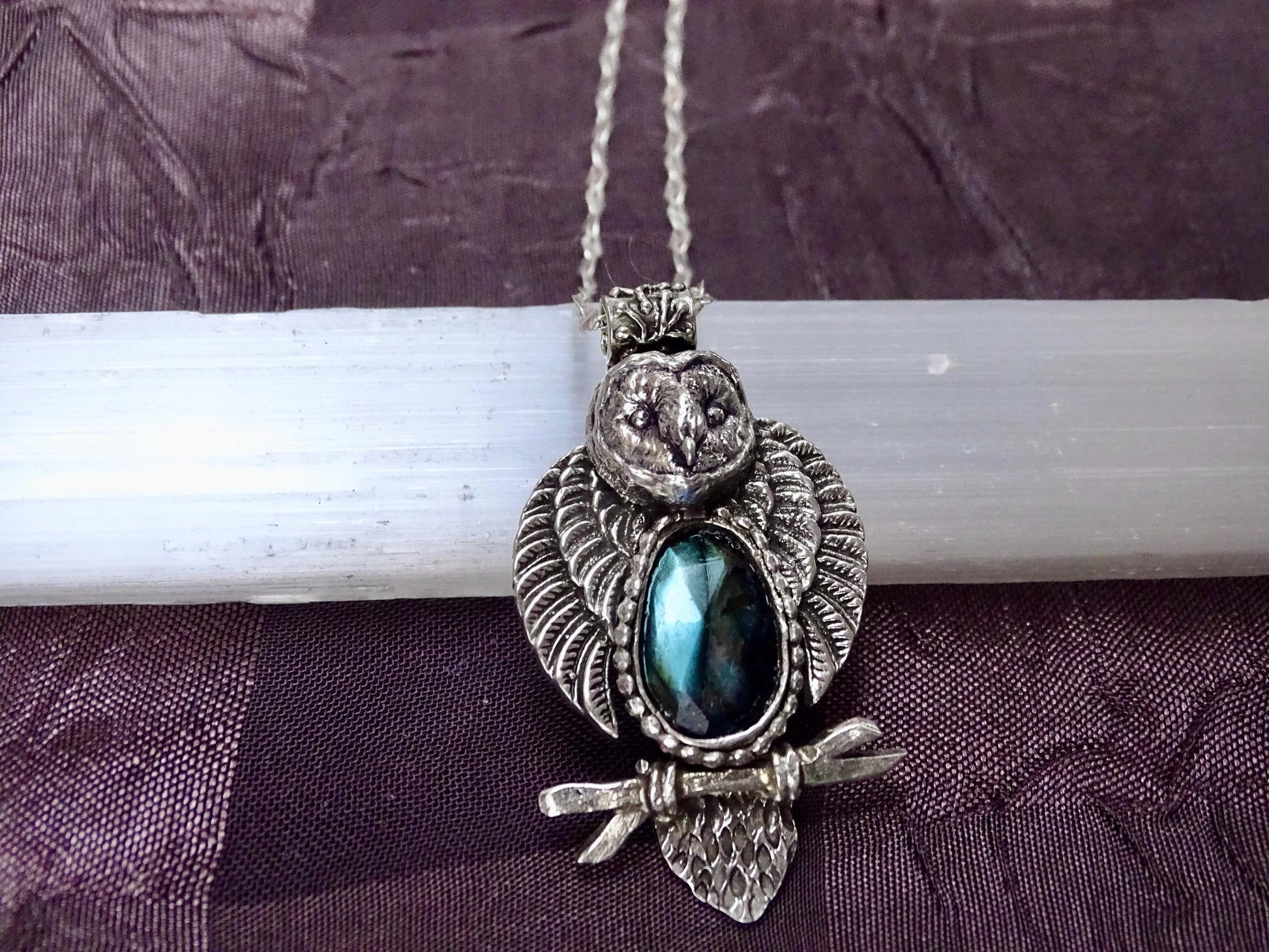 Owl necklace sterling silver