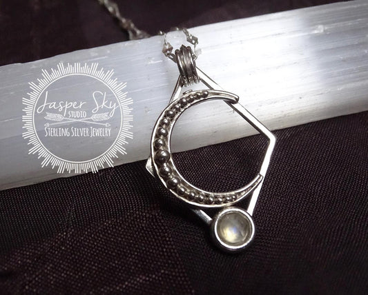 Sterling silver moon necklace