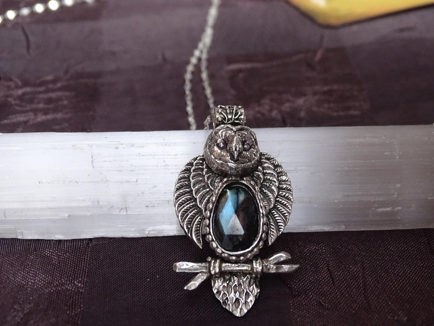 Owl necklace sterling silver