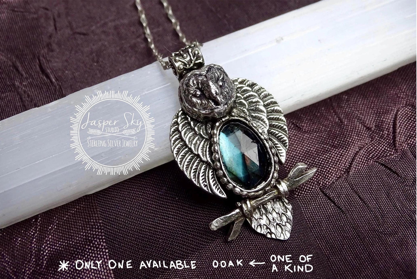 Owl necklace sterling silver