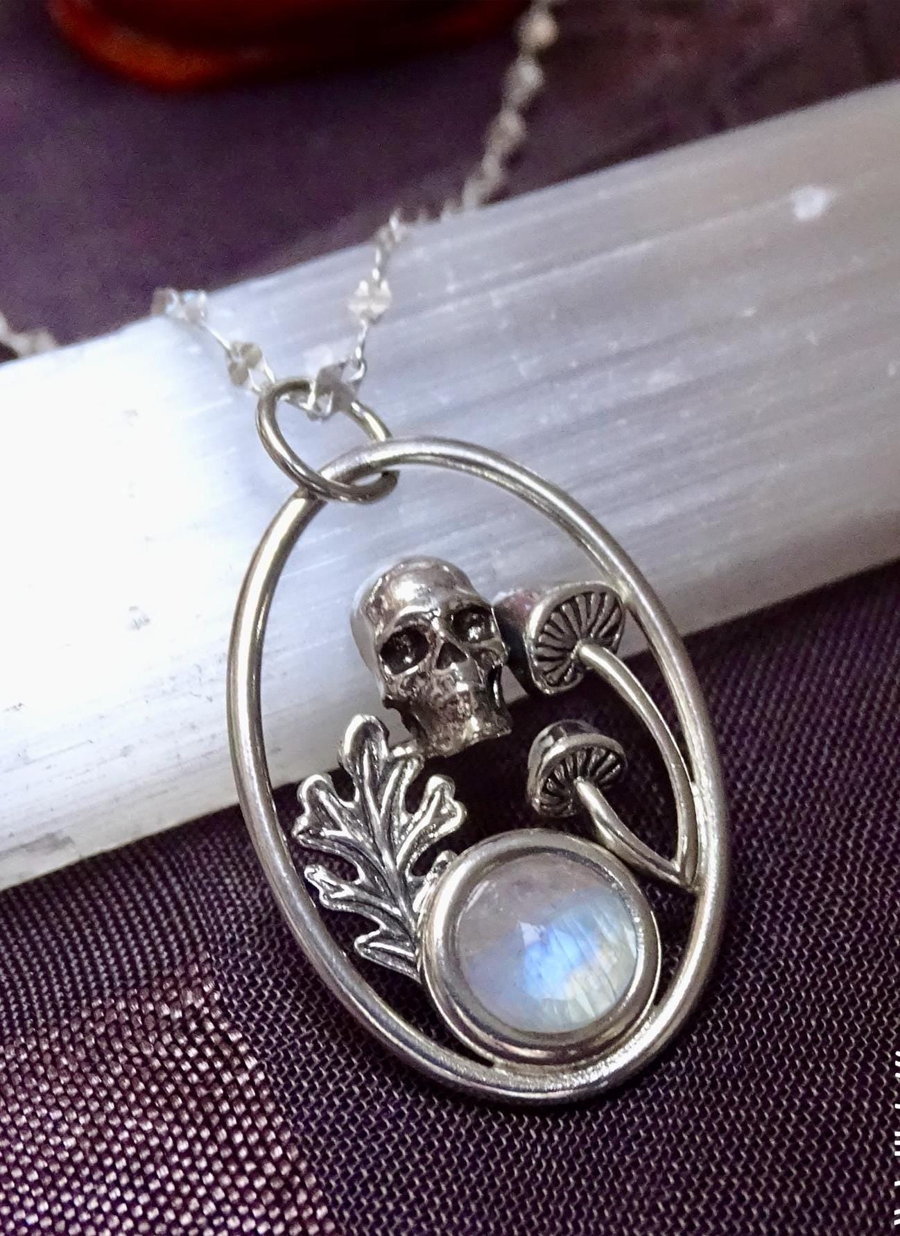 skull mushroom necklace