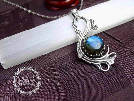 Victorian Pendant - Sterling Silver Labradorite