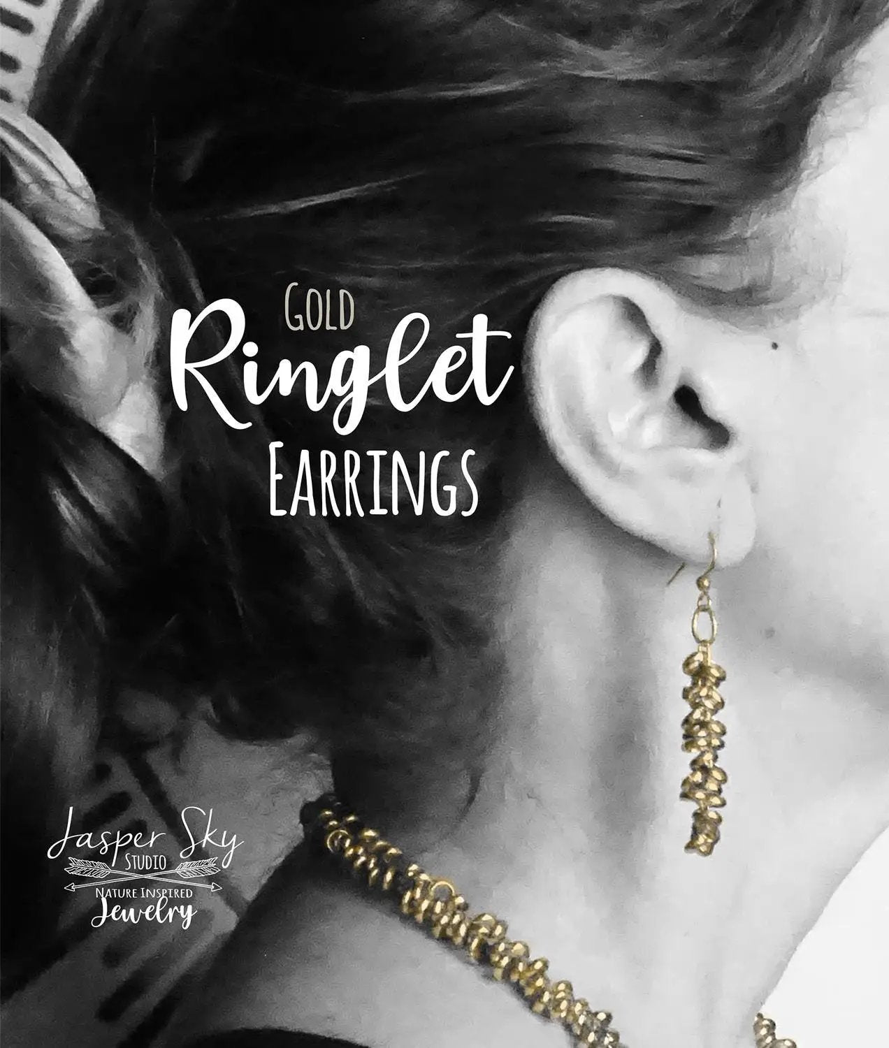 Gold Ringlet Earrings: Handcrafted Gold Dangle Earrings for Casual or Chic Style, Perfect Jewelry Gift