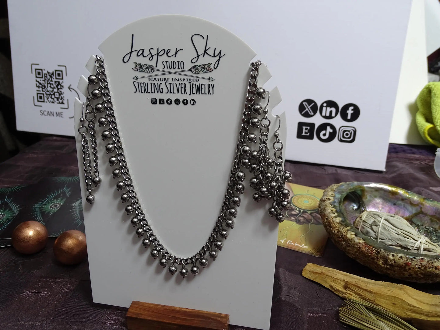 Silver layering necklace set