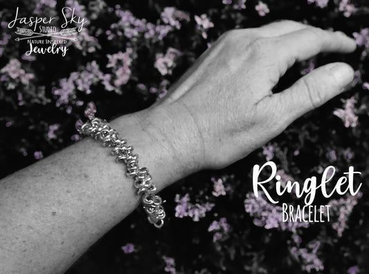 Ringlet Bracelet with Silver Circles, Adjustable Bracelet for the Casual Chic, Perfect Gift for Her