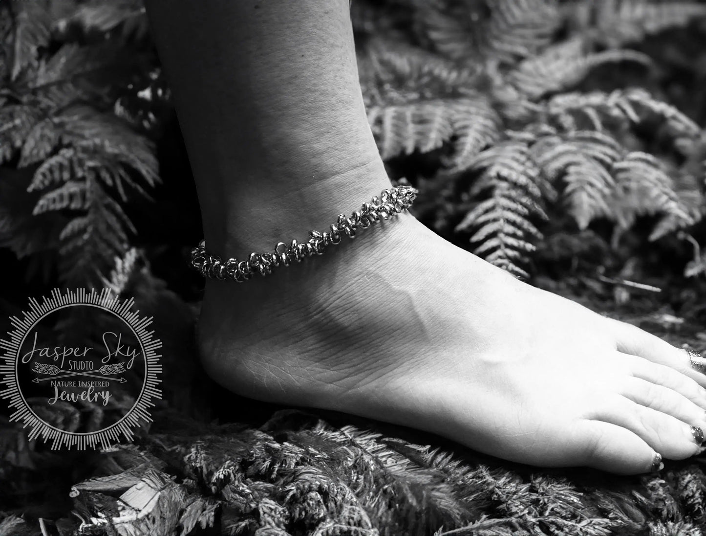 Ringlet Silver Anklet - Adjustable Ankle Bracelet with Dangling Circles, Ideal Jewelry for Her Gift