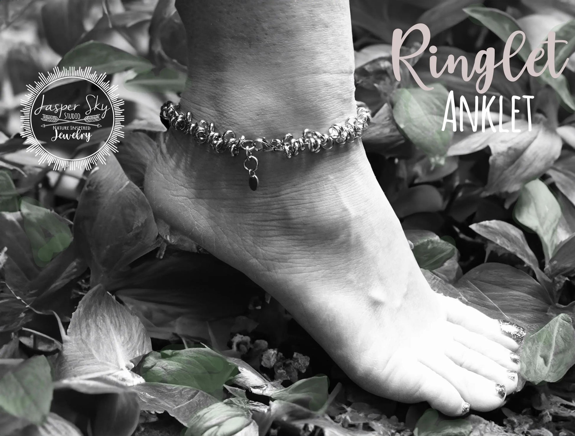 Ringlet Silver Anklet - Adjustable Ankle Bracelet with Dangling Circles, Ideal Jewelry for Her Gift