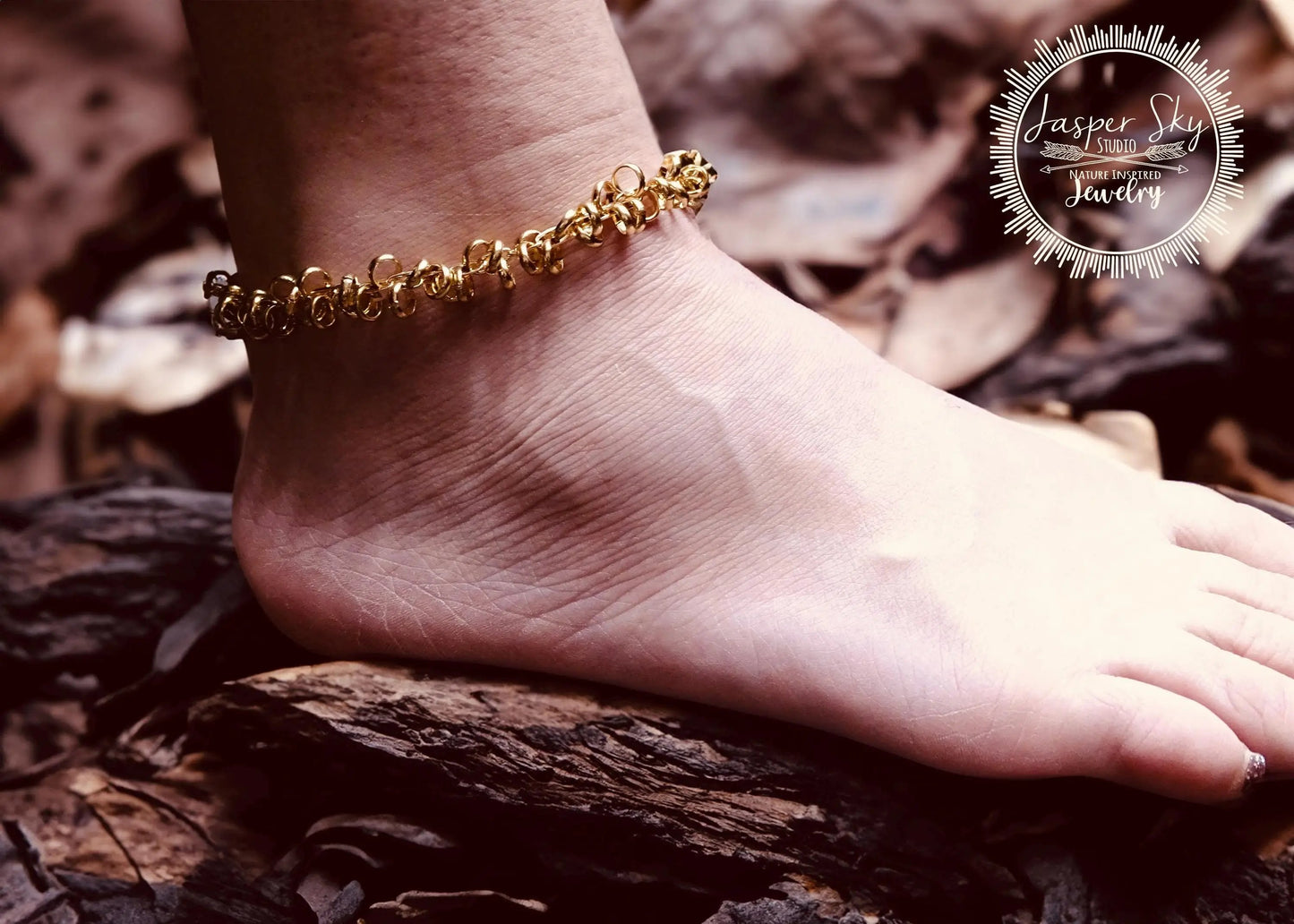 Ringlet Silver Anklet - Adjustable Ankle Bracelet with Dangling Circles, Ideal Jewelry for Her Gift